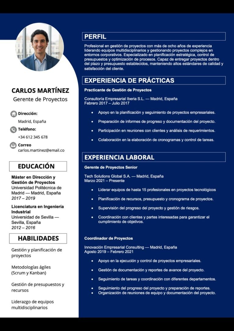 Plantillas para currículum Word Plantilla de currículum pdf