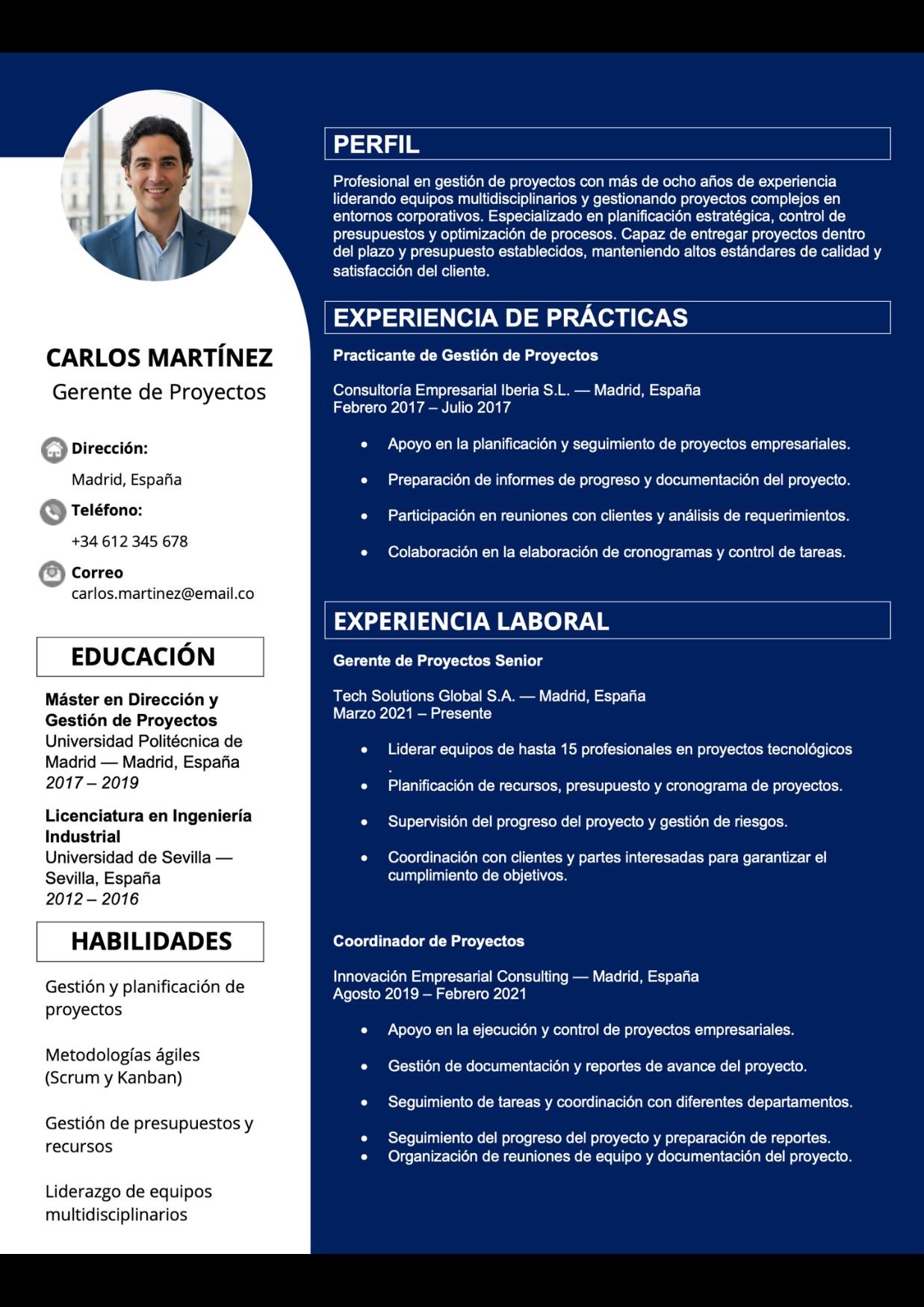 Plantillas para currículum Word Plantilla de currículum pdf
