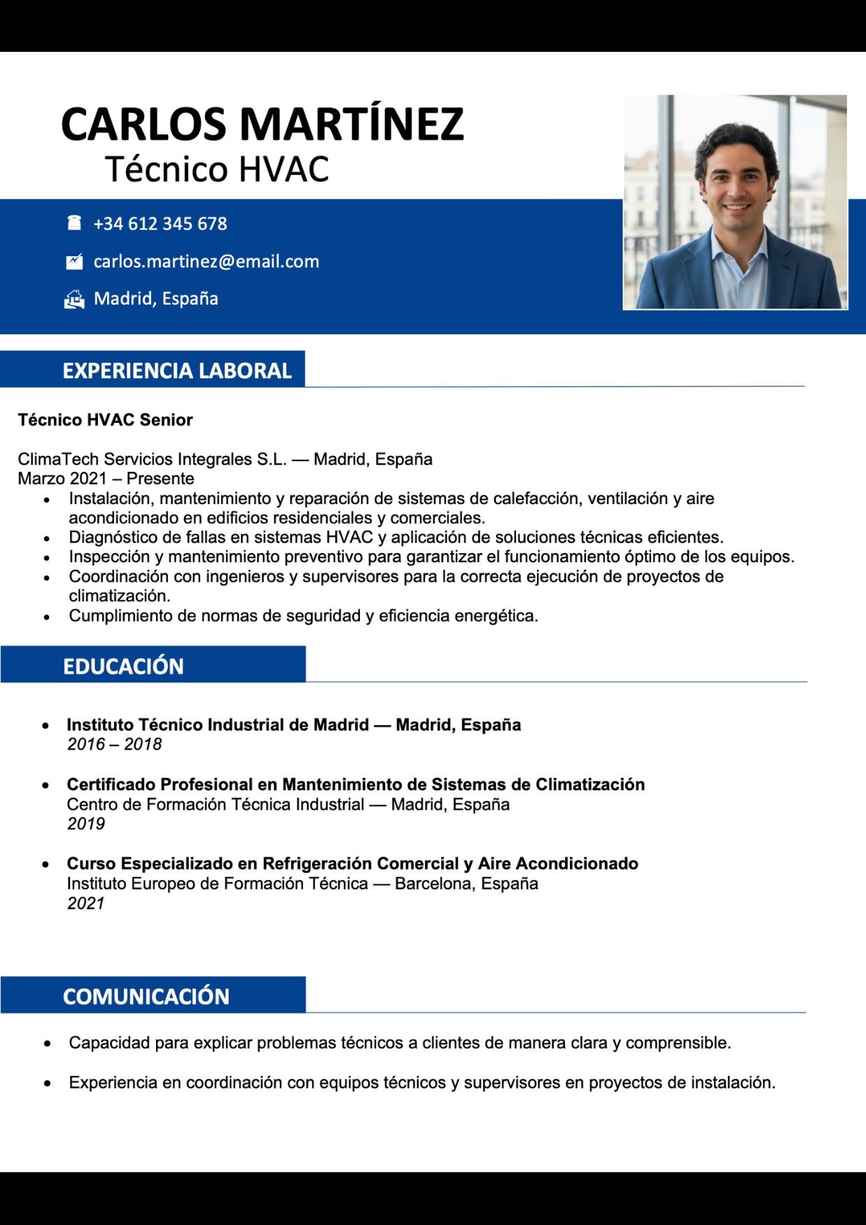 modelos de cv