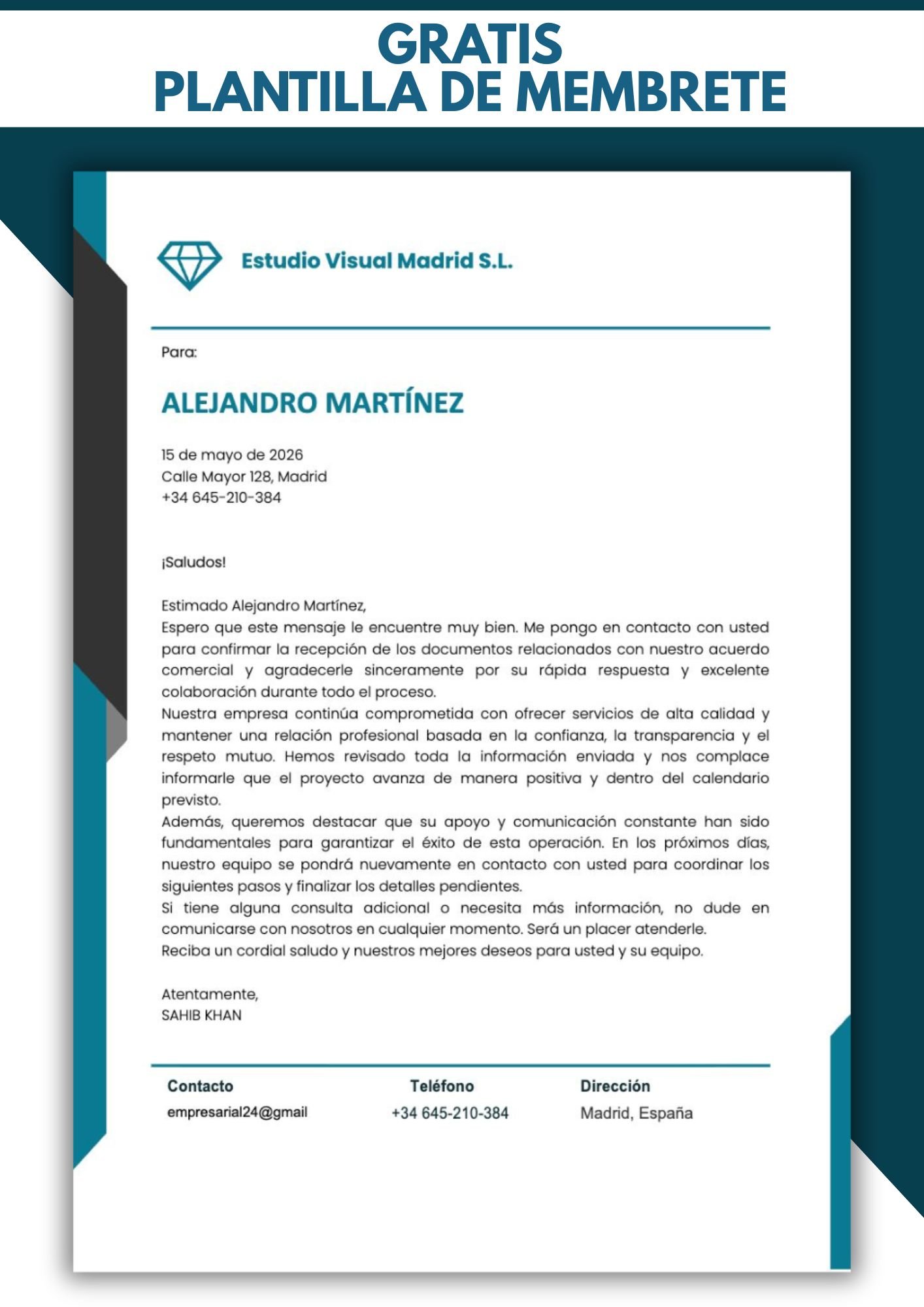 ejemplos de membretes de empresas